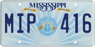 MS license plate MIP416