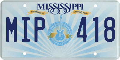 MS license plate MIP418
