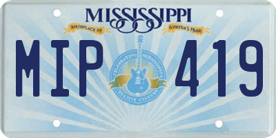 MS license plate MIP419