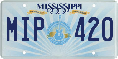 MS license plate MIP420