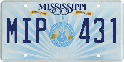 MS license plate MIP431