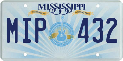 MS license plate MIP432