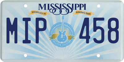 MS license plate MIP458