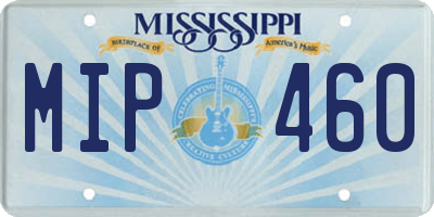 MS license plate MIP460