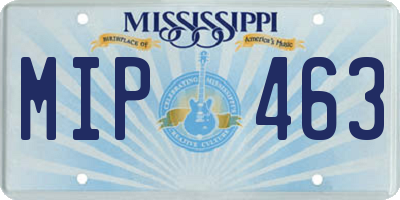 MS license plate MIP463
