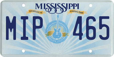 MS license plate MIP465