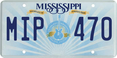 MS license plate MIP470