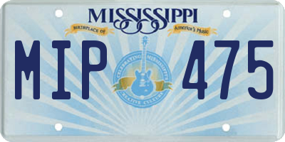 MS license plate MIP475
