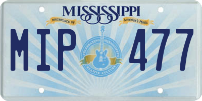 MS license plate MIP477