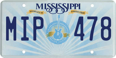 MS license plate MIP478
