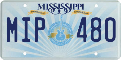 MS license plate MIP480