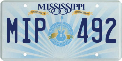 MS license plate MIP492