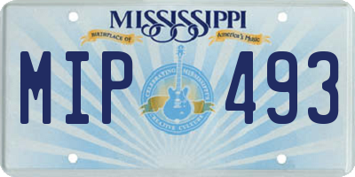 MS license plate MIP493
