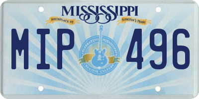 MS license plate MIP496