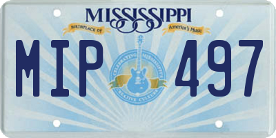 MS license plate MIP497