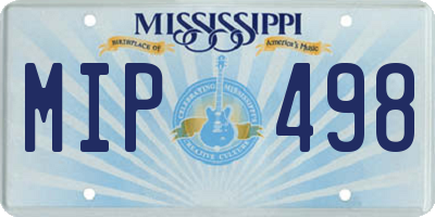MS license plate MIP498