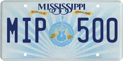 MS license plate MIP500