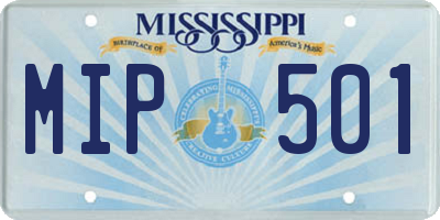 MS license plate MIP501
