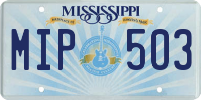 MS license plate MIP503