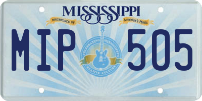 MS license plate MIP505