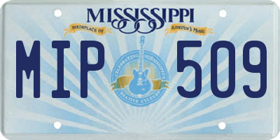 MS license plate MIP509