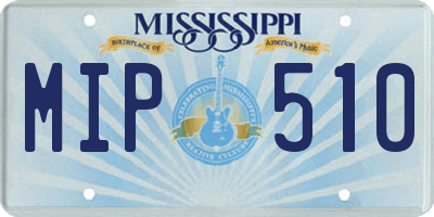 MS license plate MIP510