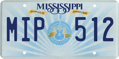 MS license plate MIP512