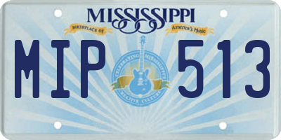 MS license plate MIP513