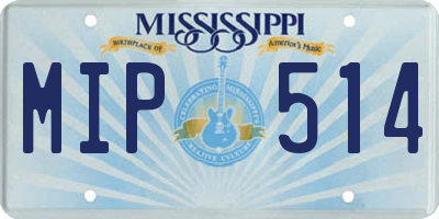 MS license plate MIP514