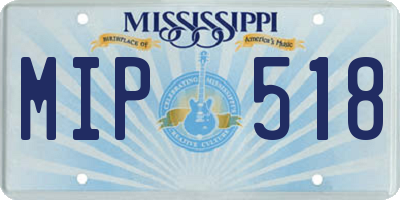 MS license plate MIP518
