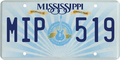 MS license plate MIP519