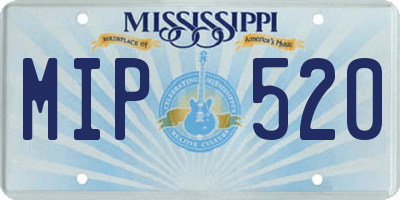 MS license plate MIP520