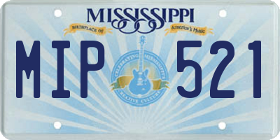 MS license plate MIP521