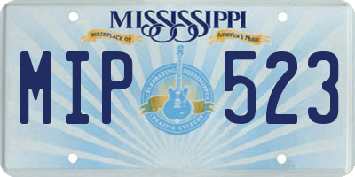 MS license plate MIP523