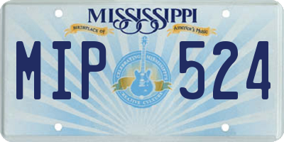 MS license plate MIP524