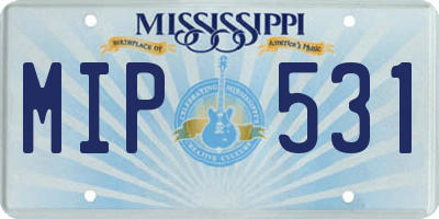 MS license plate MIP531