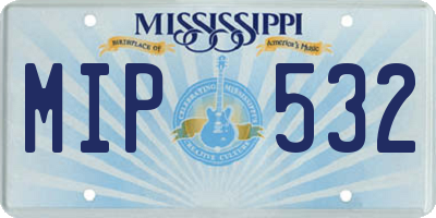 MS license plate MIP532