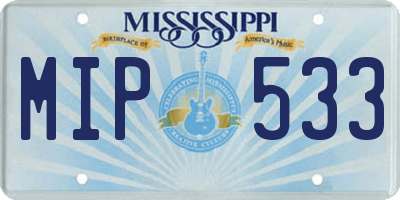 MS license plate MIP533
