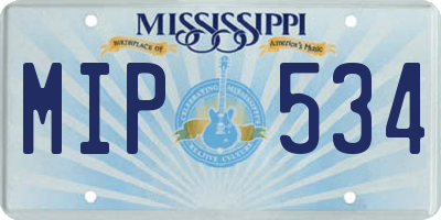 MS license plate MIP534