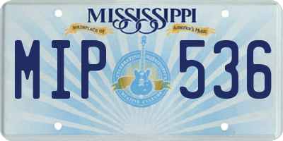 MS license plate MIP536
