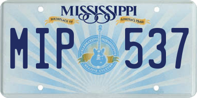 MS license plate MIP537