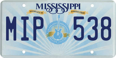 MS license plate MIP538
