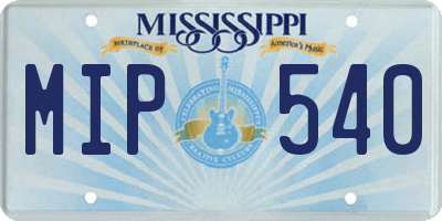 MS license plate MIP540