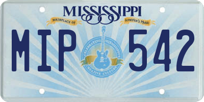 MS license plate MIP542