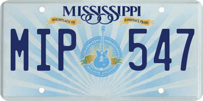 MS license plate MIP547