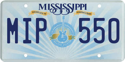 MS license plate MIP550
