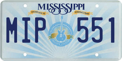 MS license plate MIP551