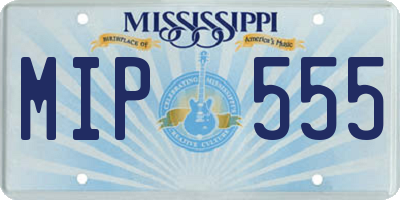 MS license plate MIP555