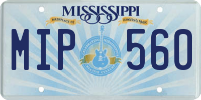 MS license plate MIP560