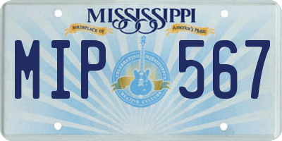 MS license plate MIP567
